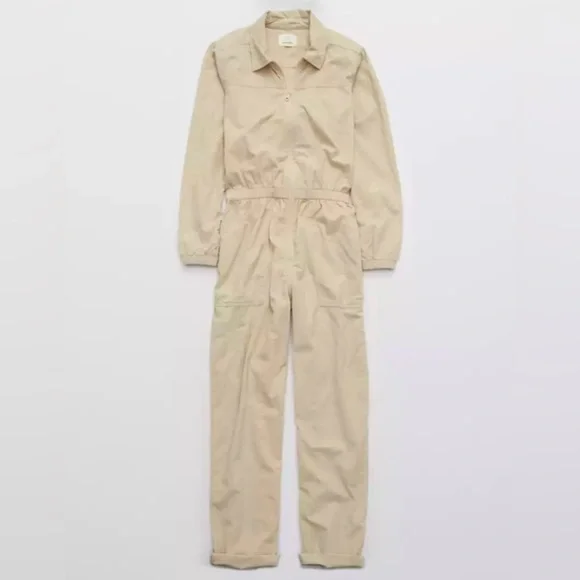 AERIE by OFFLINE Lightweight Corduroy Cotton Jumpsuit - Size S - Picture 4 of 15